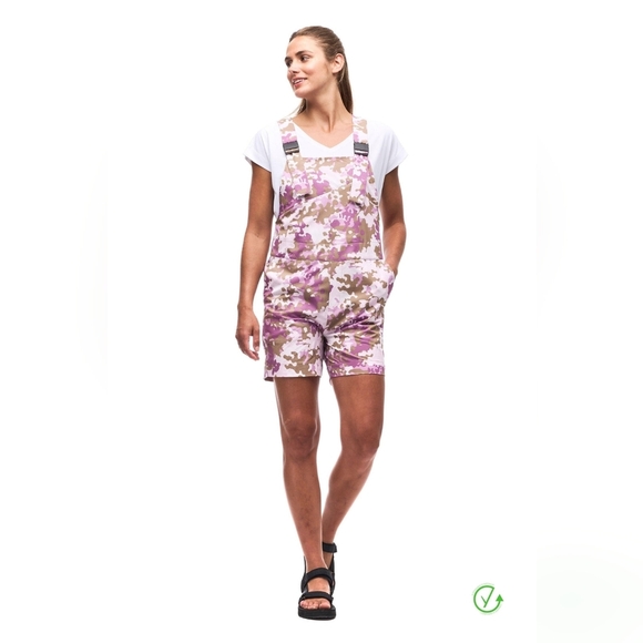 NWT ! INDYEVA VANE Short Overalls Camo Size Small Color Purple, Green And Cream - Picture 1 of 15